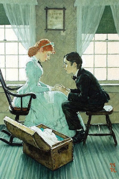 Norman Rockwell: Huck Talking to Mary Jane by Norman Rockwell