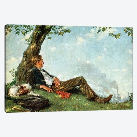 The Philosopher Canvas Print #NRL444} by Norman Rockwell Canvas Artwork
