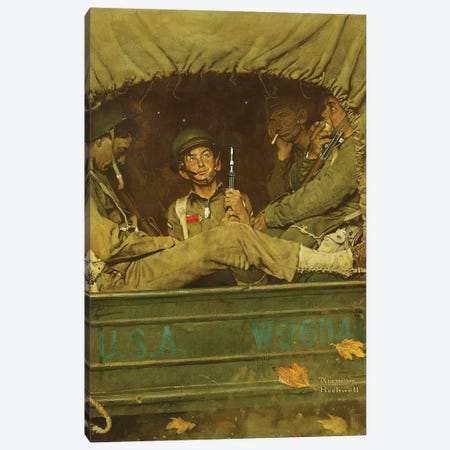 Willie Gillis In Convoy Canvas Print #NRL450} by Norman Rockwell Canvas Artwork