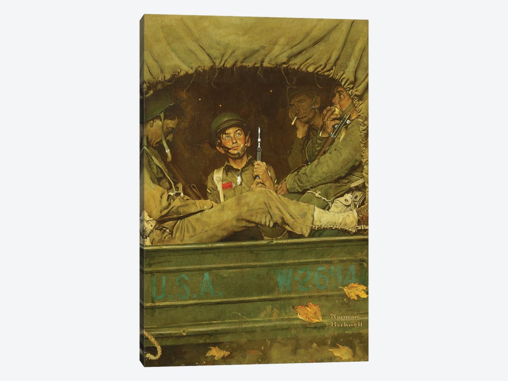 Willie Gillis In Convoy by Norman Rockwell 1-piece Canvas Print