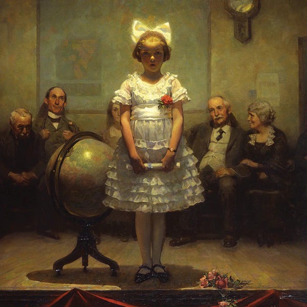 Child Portraits: Young Valedictorian by Norman Rockwell
