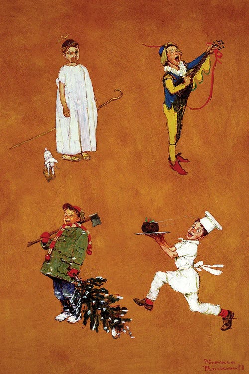 Christmas Studies I by Norman Rockwell wall art