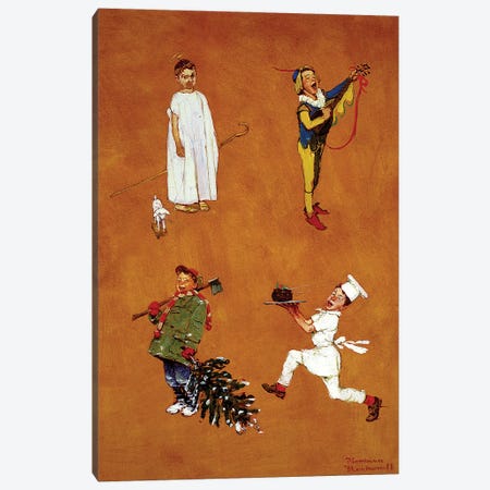 Christmas Studies I Canvas Print #NRL453} by Norman Rockwell Canvas Art