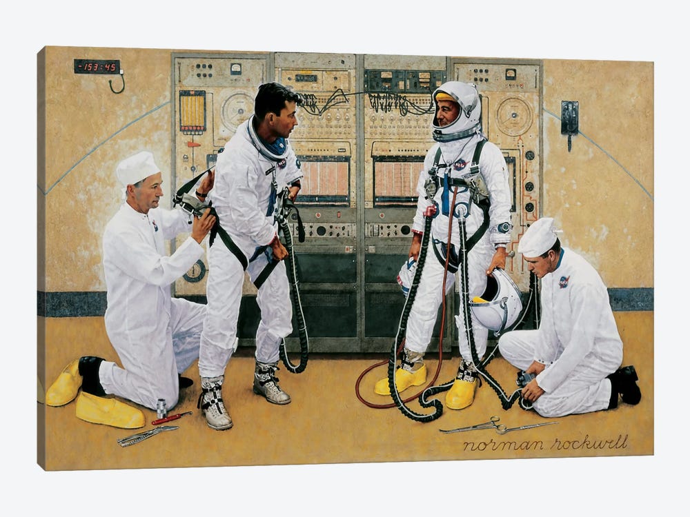 The Longest Step by Norman Rockwell 1-piece Canvas Wall Art