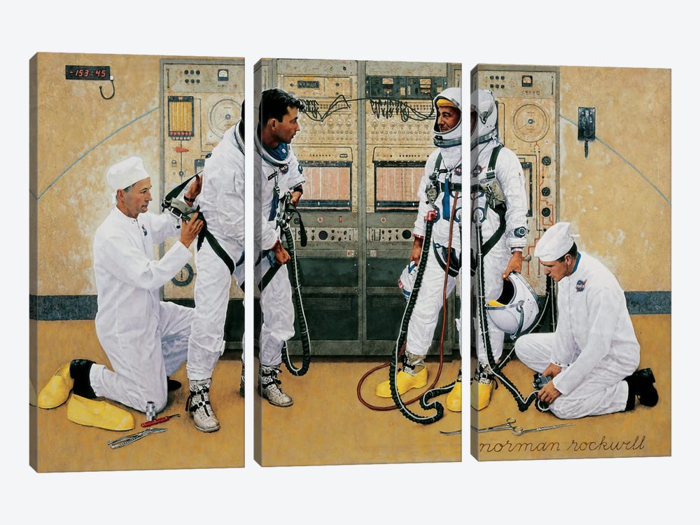 The Longest Step by Norman Rockwell 3-piece Canvas Art