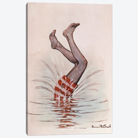 Tail End of a Dive Canvas Print #NRL467} by Norman Rockwell Canvas Wall Art