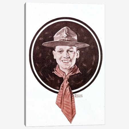 Head of Boy Scout Canvas Print #NRL468} by Norman Rockwell Canvas Print