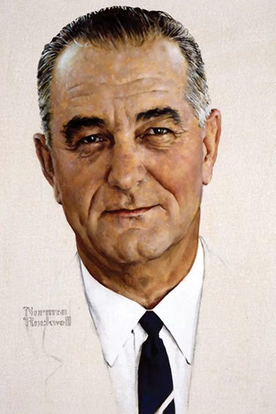 Portrait Of Lyndon B. Johnson Art Print By Norman Rockwell | ICanvas