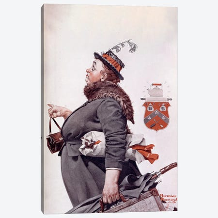 The Departing Maid Canvas Print #NRL471} by Norman Rockwell Canvas Wall Art