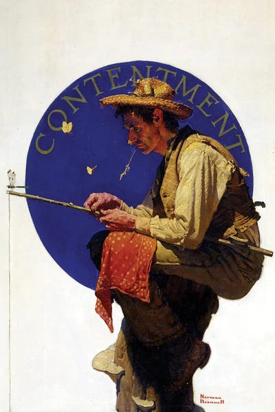 Norman Rockwell: Man Fishing by Norman Rockwell