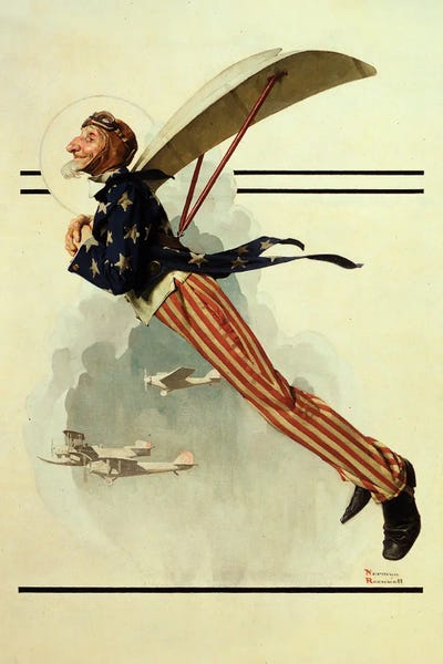 Norman Rockwell: Flying Uncle Sam by Norman Rockwell