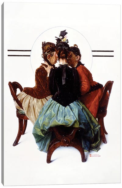 Three Gossips Canvas Art Print - Norman Rockwell