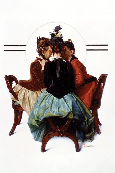 Norman Rockwell: Three Gossips by Norman Rockwell