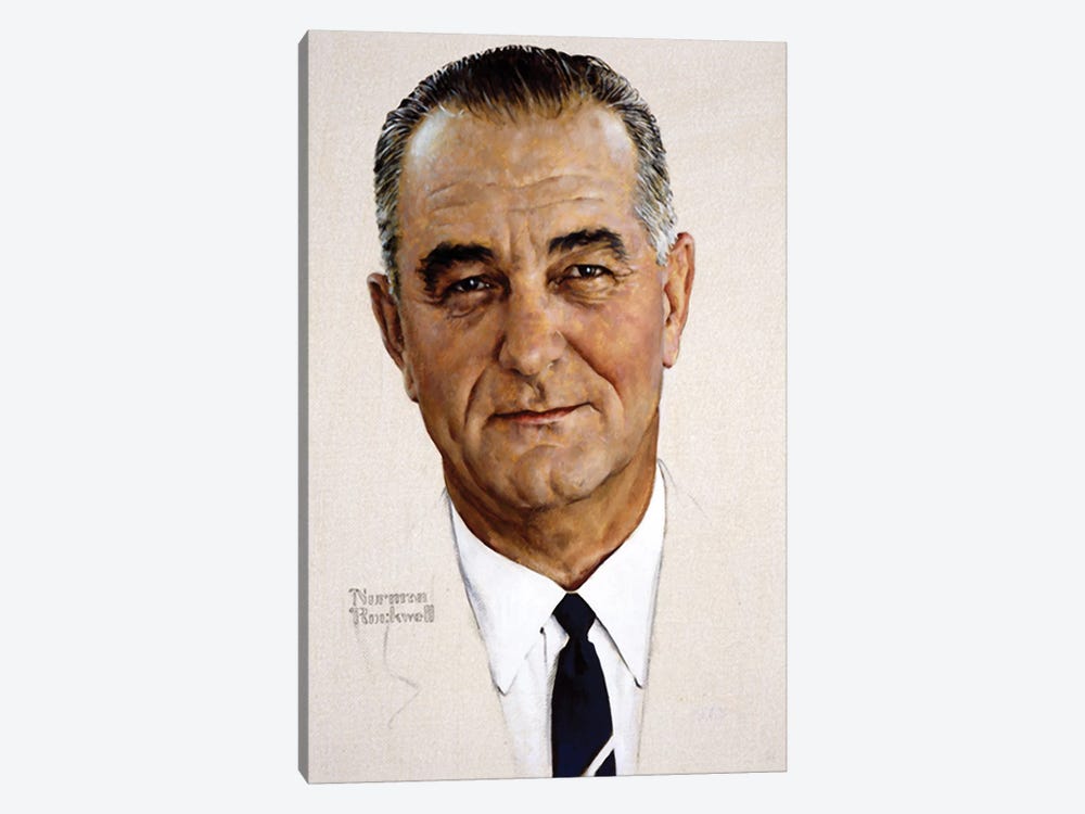 Portrait of Lyndon B. Johnson by Norman Rockwell 1-piece Canvas Wall Art