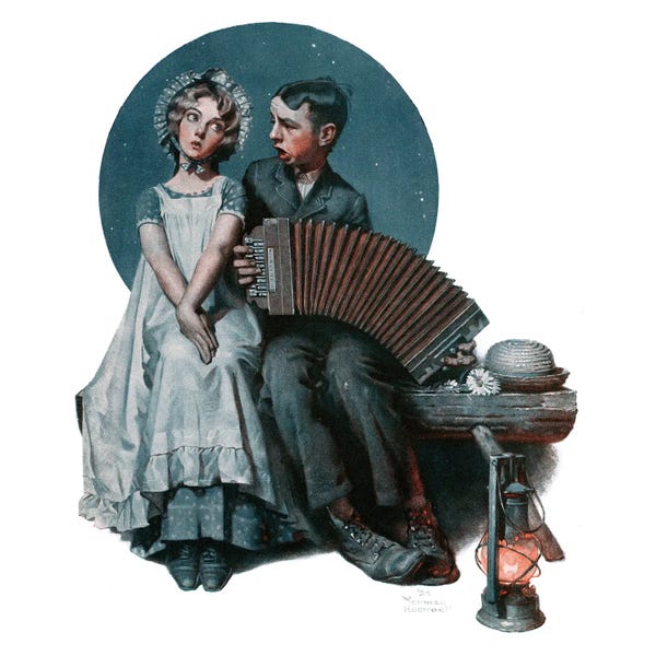 Norman Rockwell: Accordionist (Serenade) by Norman Rockwell
