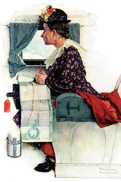 Norman Rockwell: Airplane Trip (First Flight) by Norman Rockwell