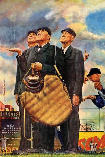 Norman Rockwell: Bottom Of The Sixth (Three Umpires) by Norman Rockwell