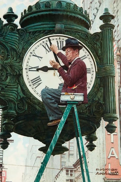 Norman Rockwell: Clock Repairman by Norman Rockwell