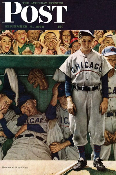 Magazines: Dugout Cover by Norman Rockwell