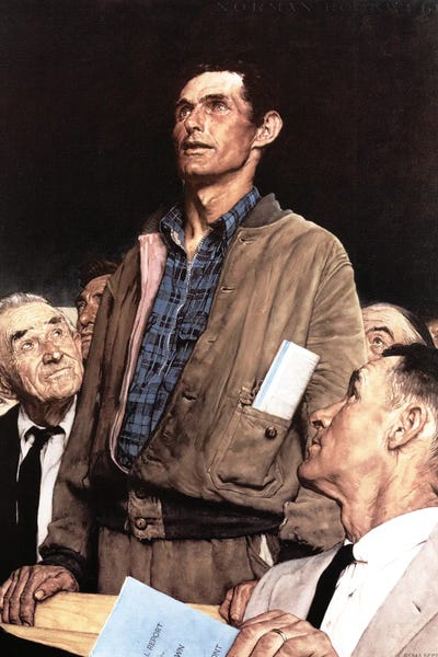 Male Portraits: Freedom Of Speech by Norman Rockwell
