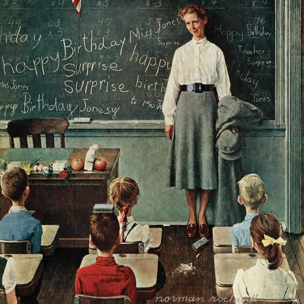 Norman Rockwell: Happy Birthday, Miss Jones by Norman Rockwell