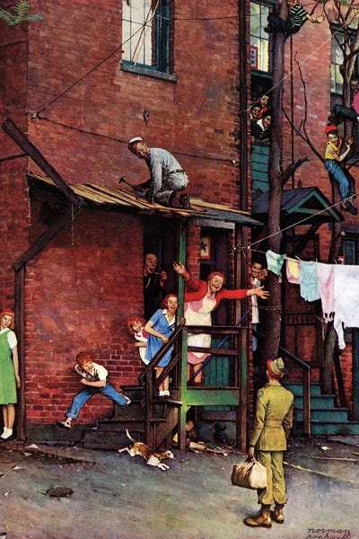 Inspirational Office: Homecoming G.I. by Norman Rockwell