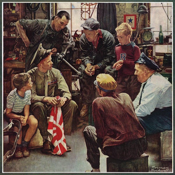 Norman Rockwell: Homecoming Marine by Norman Rockwell