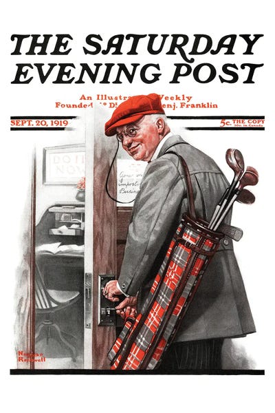 Office Humor: Important Business by Norman Rockwell