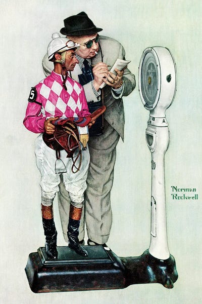 Norman Rockwell: Jockey Weighing In by Norman Rockwell