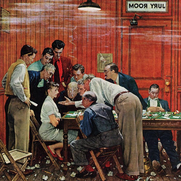 Office Humor: Jury by Norman Rockwell