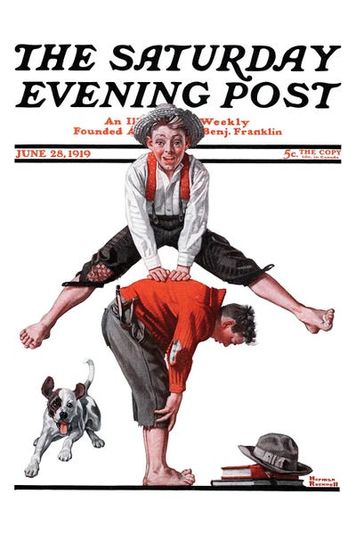 Norman Rockwell: Leapfrog by Norman Rockwell