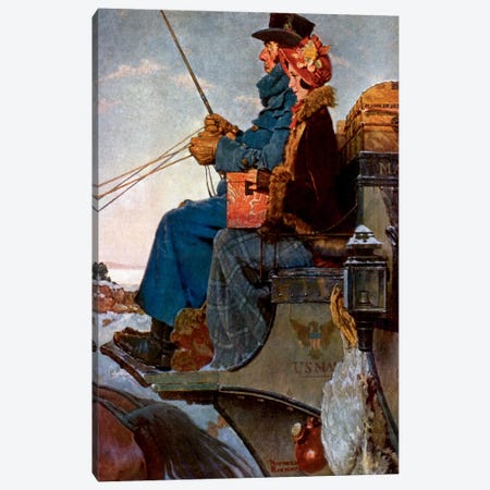 The Christmas Coach Canvas Print #NRL54} by Norman Rockwell Canvas Artwork