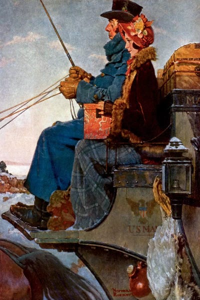 Norman Rockwell: The Christmas Coach by Norman Rockwell