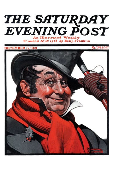 Magazines: Merrie Christmas by Norman Rockwell