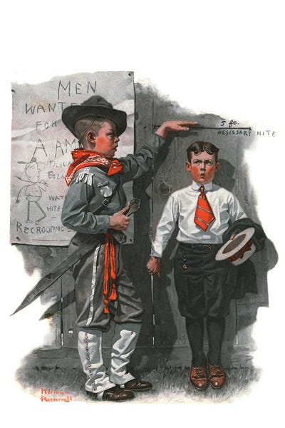 Office Humor: Necessary Height by Norman Rockwell
