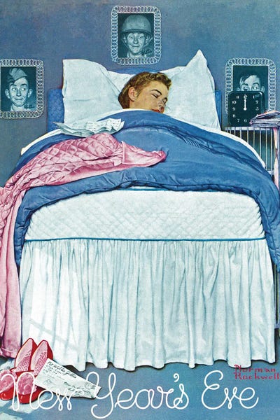 Office Humor: New Year's Eve by Norman Rockwell