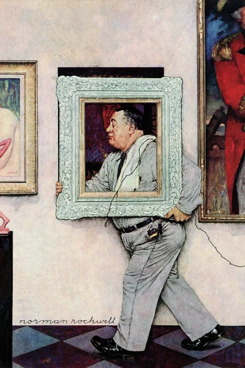 Picture Hanger (Museum Worker) by Norman Rockwell wall art