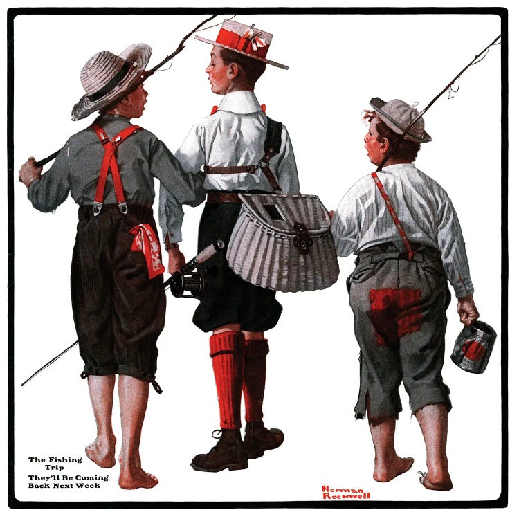 Playing Party Games by Norman Rockwell wall art