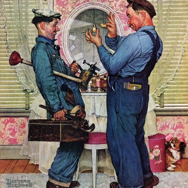Office Humor: Plumbers by Norman Rockwell