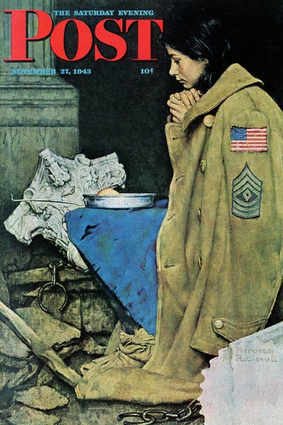 Magazines: Refugee Thanksgiving by Norman Rockwell