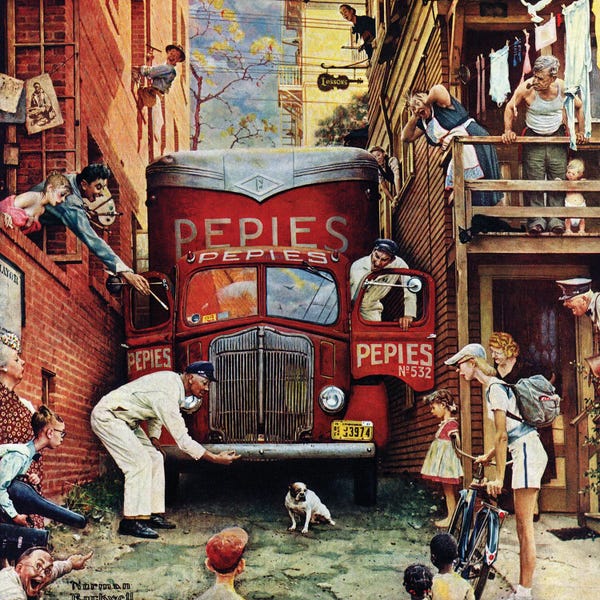 Norman Rockwell: Road Block by Norman Rockwell