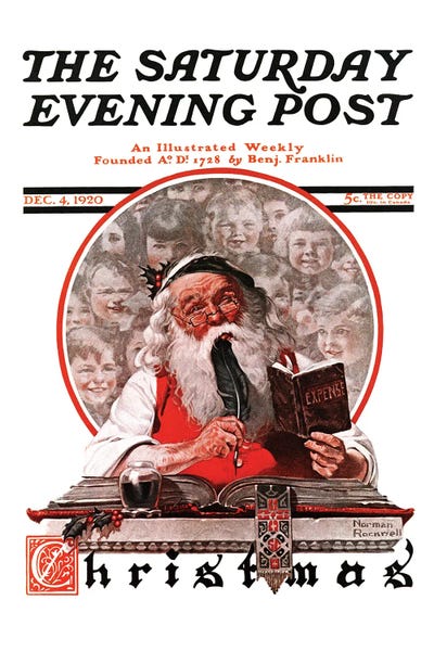 Magazines: Santa's Expenses by Norman Rockwell