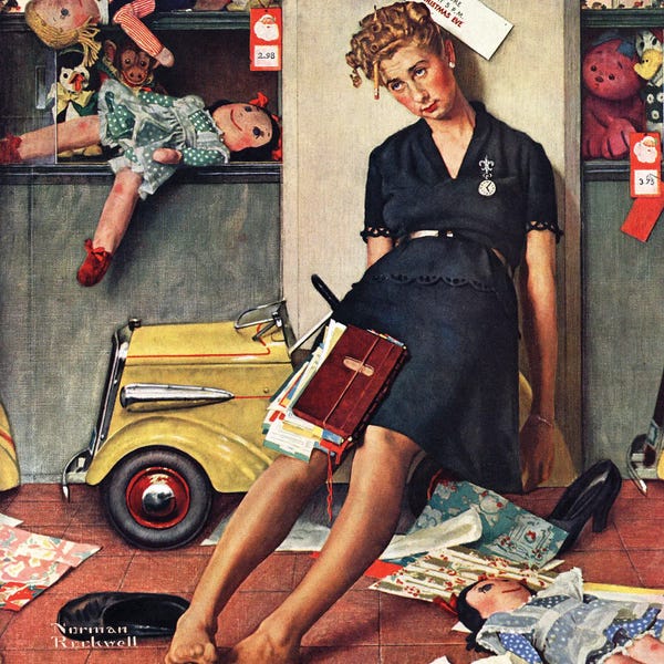 Norman Rockwell: Santa's Helper by Norman Rockwell