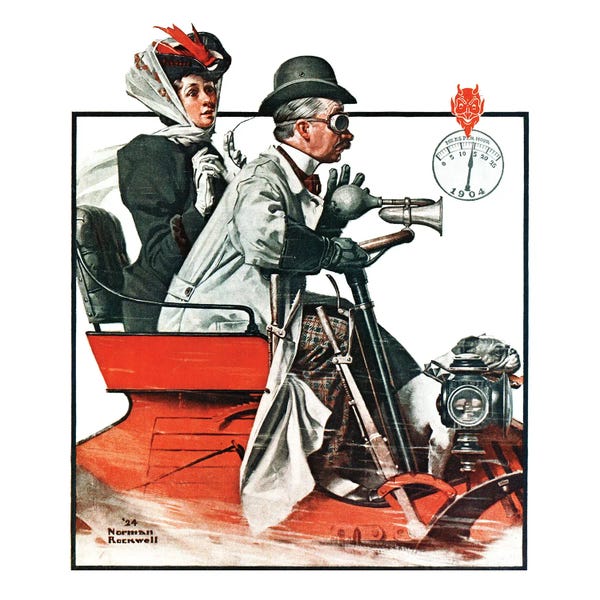 Norman Rockwell: Speeding Along by Norman Rockwell