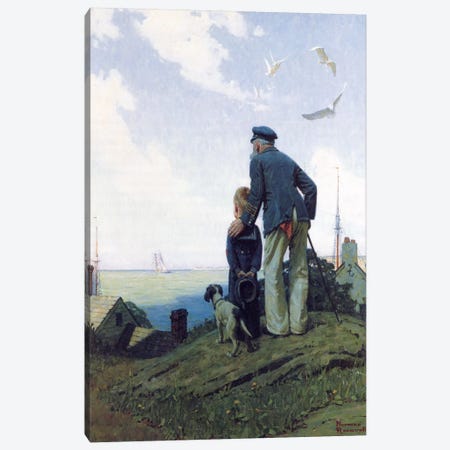 The Stay at Homes Canvas Print #NRL59} by Norman Rockwell Canvas Art Print
