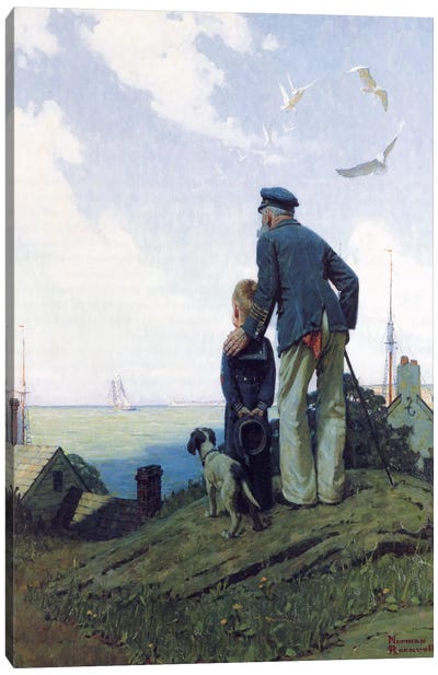 The Stay at Homes Canvas Art Print - Norman Rockwell