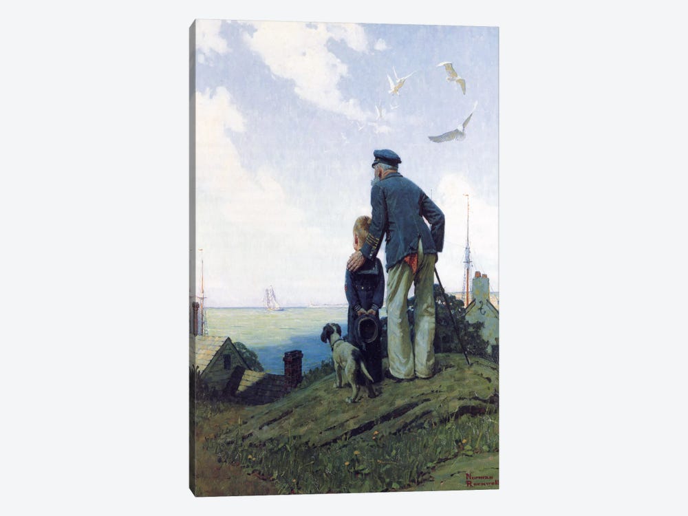 The Stay at Homes by Norman Rockwell 1-piece Canvas Art Print