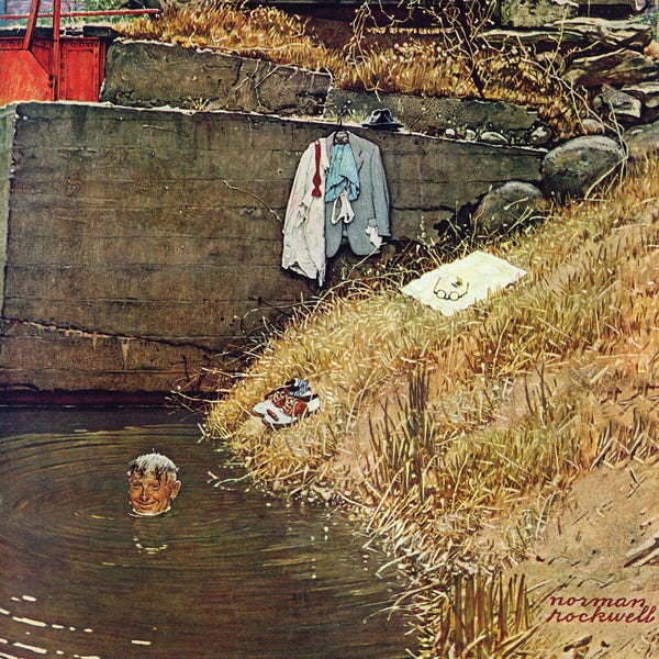 Norman Rockwell: Swimming Hole by Norman Rockwell