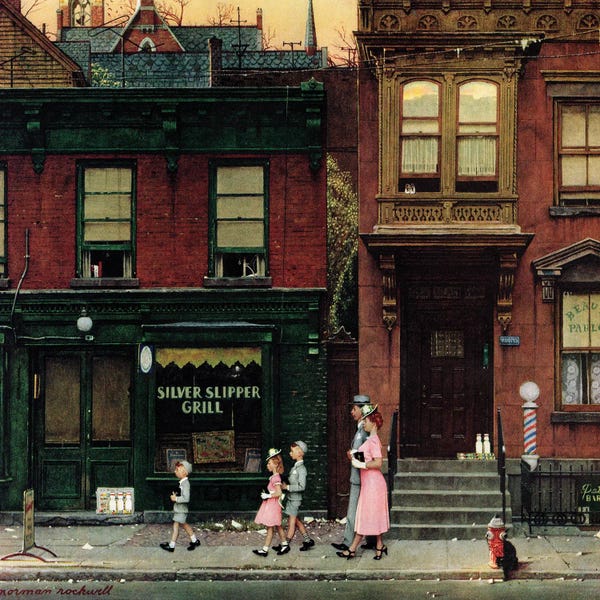 Norman Rockwell: Walking To Church by Norman Rockwell