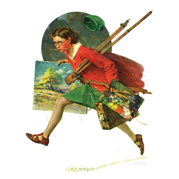 Office Humor: Wet Paint by Norman Rockwell